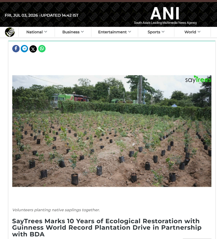 SayTrees Marks 10 Years with Guinness World Record Plantation Drive